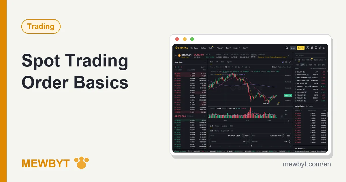 Cover image for the Binance spot trading tutorial